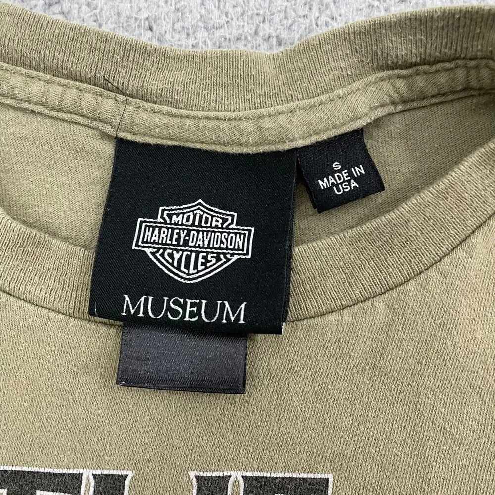The Eagle Soars Alone‎ Harley Davidson Museum Shirt S Olive Biker Short Sleeve